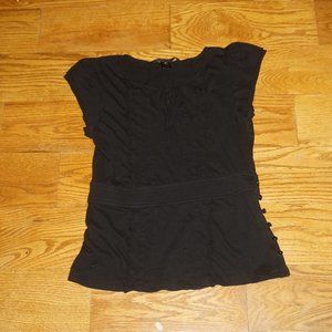 Marc Jacobs Black Peplum Ruffle Top Small S
